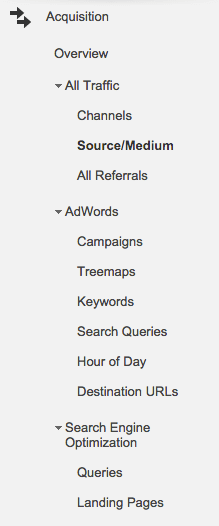 google analytics new acquisition section